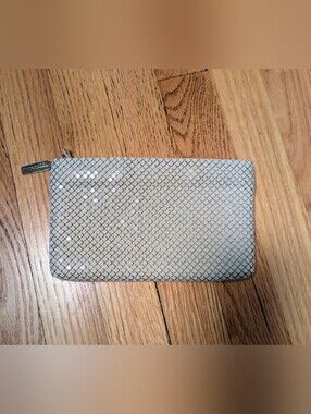 Women's Metal Mesh Clutch Wallet - Light Silver